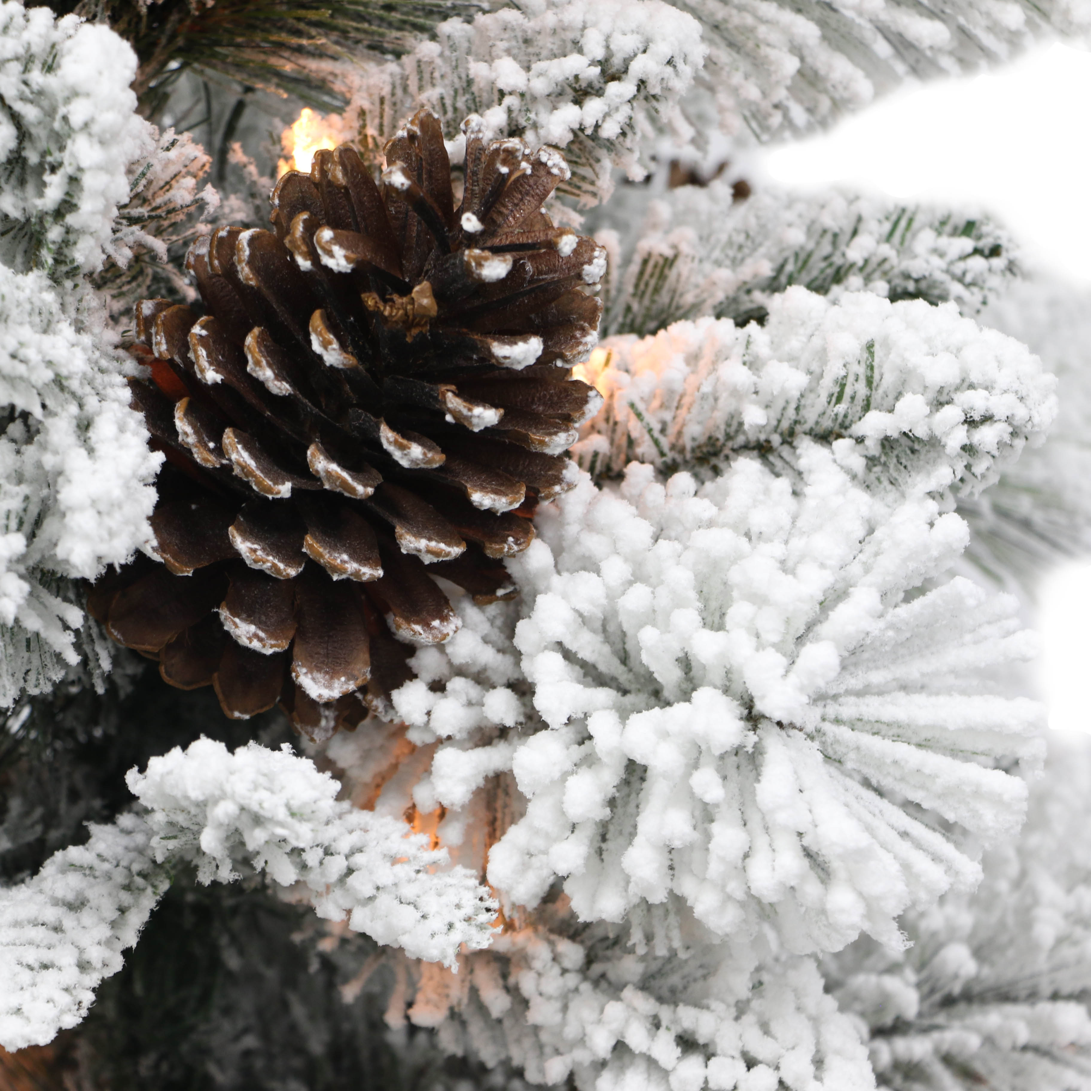 3.5ft Pre-Lit Flocked Christmas Tree